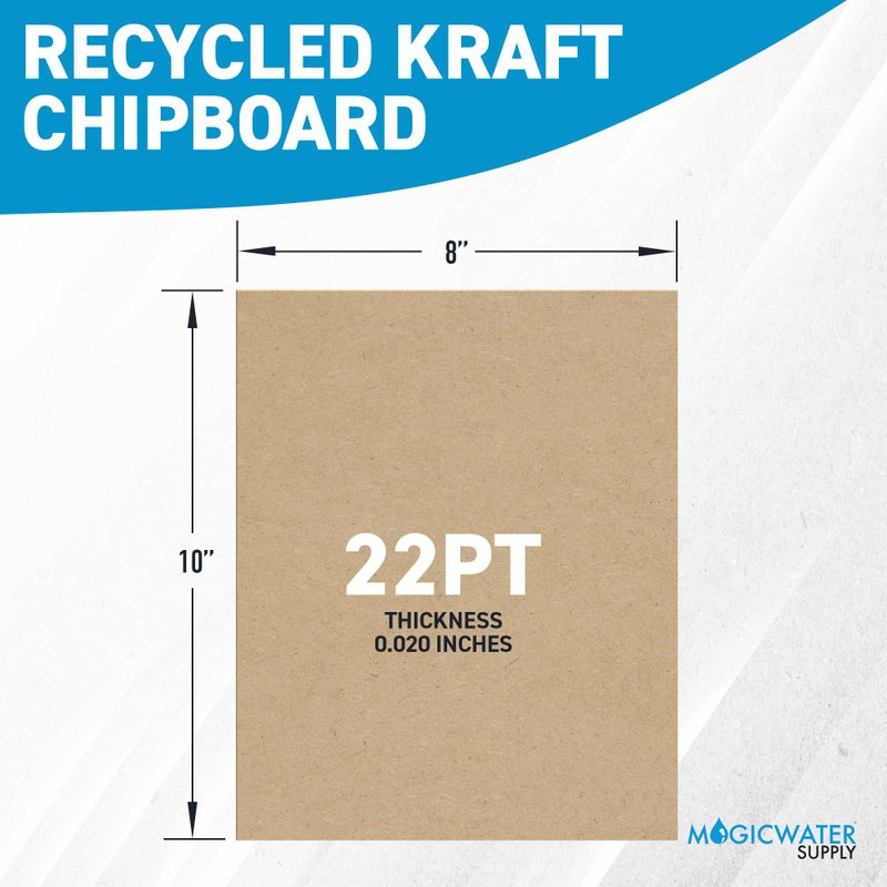 MagicWater Supply MagicWater Chipboard Sheet for DIY Projects - 8x10 Inch - 100 Pack - 22 pt - Heavy Duty Kraft (0.020 Inch Thick) Paperboard, For Scrapbooking, Books, Picture Frame Backing, Arts Project & Crafts - Image 2